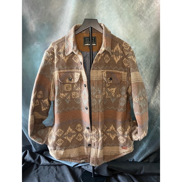 JACHS New York Men's Southwestern Shirt Jacket Coat Size L Wool Blend - Picture 1 of 5